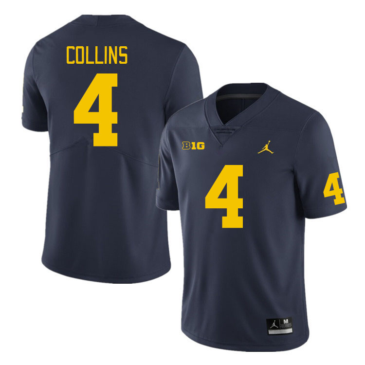 Michigan Wolverines #4 Nico Collins College Football Jerseys Stitched Sale-Navy